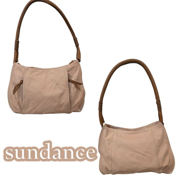SUNDANCE Italian Pebbled Leather Slouchy Hobo Shoulder Bag Purse Soft Pink - Picture 1 of 8